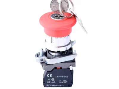 22mm Emergency Stop Push Button 40mm Key Reset 1NC