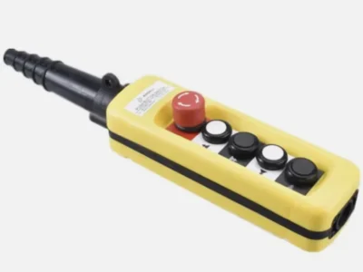 5-Button Hoist Pendant Control Station with Emergency Stop – No Cable