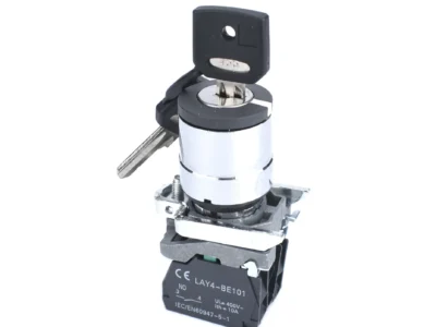 22mm Selector Switch 3 Position Key 1NO 1NO Metal Bezel