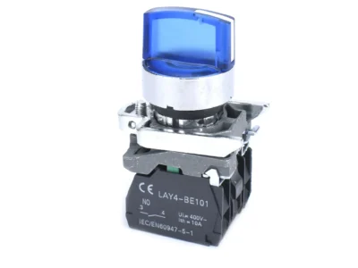22mm Selector Switch Blue 3 Position Illumininated 1NO 1NC