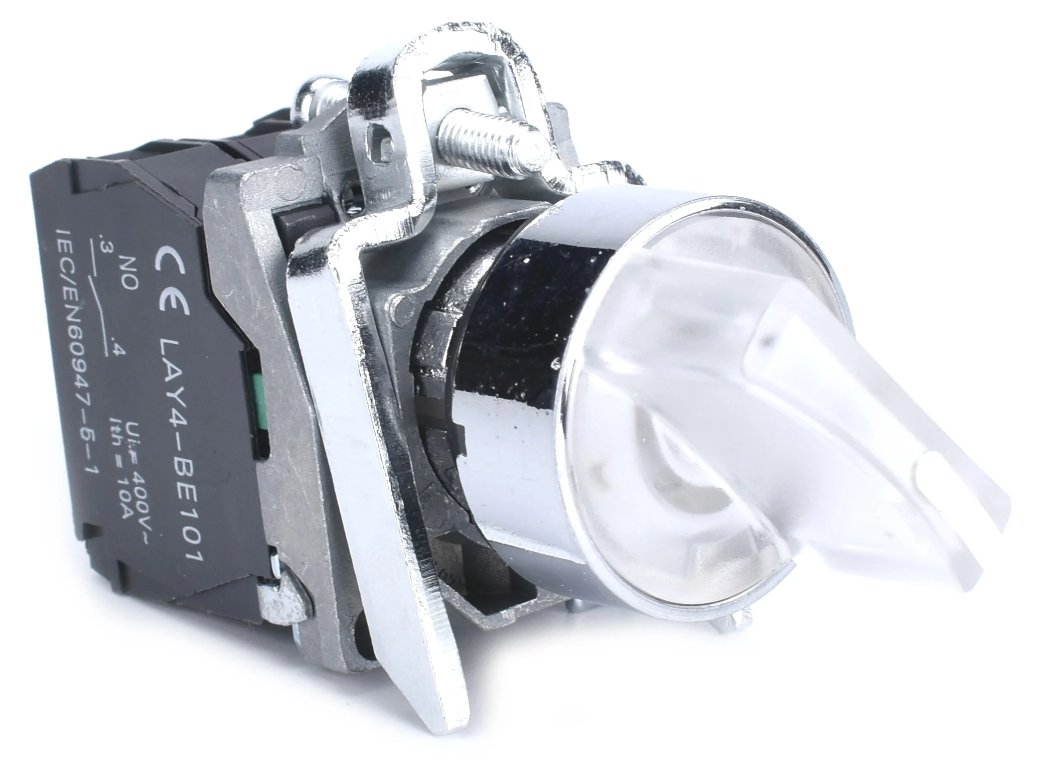 Selector Switch White 2 Pos Illum, 22mm, NO NC, (Aus Stk, 2Y Warranty) - Image 2