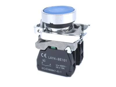 22mm Dual Push Button Start Stop 1NO 1NC Rounded Alloy Bezel