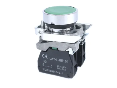 22mm Push Button Green 22mm 1NO 1NC Metal Bezel