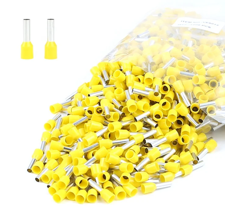 Bootlace Insulated Ferrule Crimp, 100, 500, 1000pc, 10AWG 6mm², Yellow (Au Stk) - Image 2