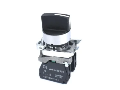 22mm Selector Switch 3 Position 1NO 1NO Metal Bezel