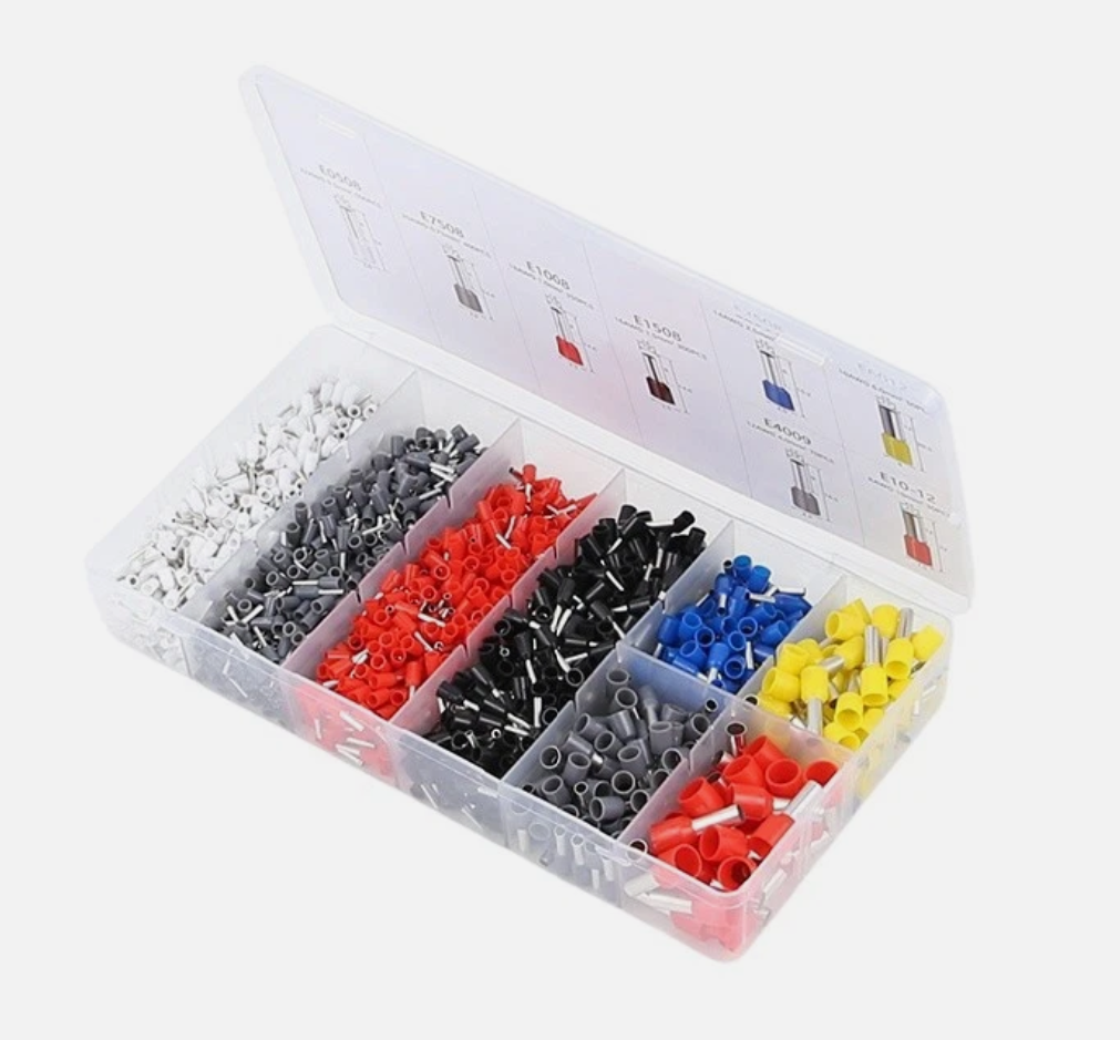 Insulated Bootlace Ferrule Kit 1800Pcs 0.5-10mm≤ Color Coded Au Stock