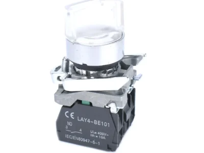 Selector Switch White 2 Pos Illum, 22mm, NO NC,  (Aus Stk, 2Y Warranty)