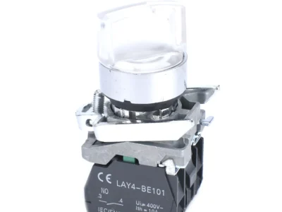 22mm Push Button Yellow 1NO 1NC Metal Bezel