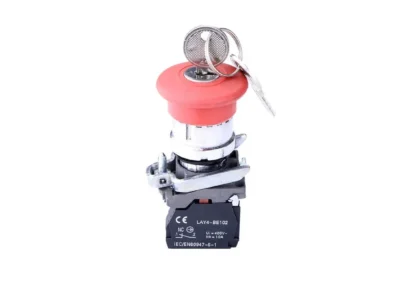 22mm Emergency Stop Push Button 40mm Key Release 1NC
