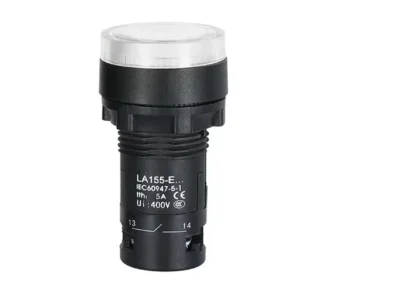 22mm Push Button WhiteIlluminated Cylindrical 1NO 24V DC