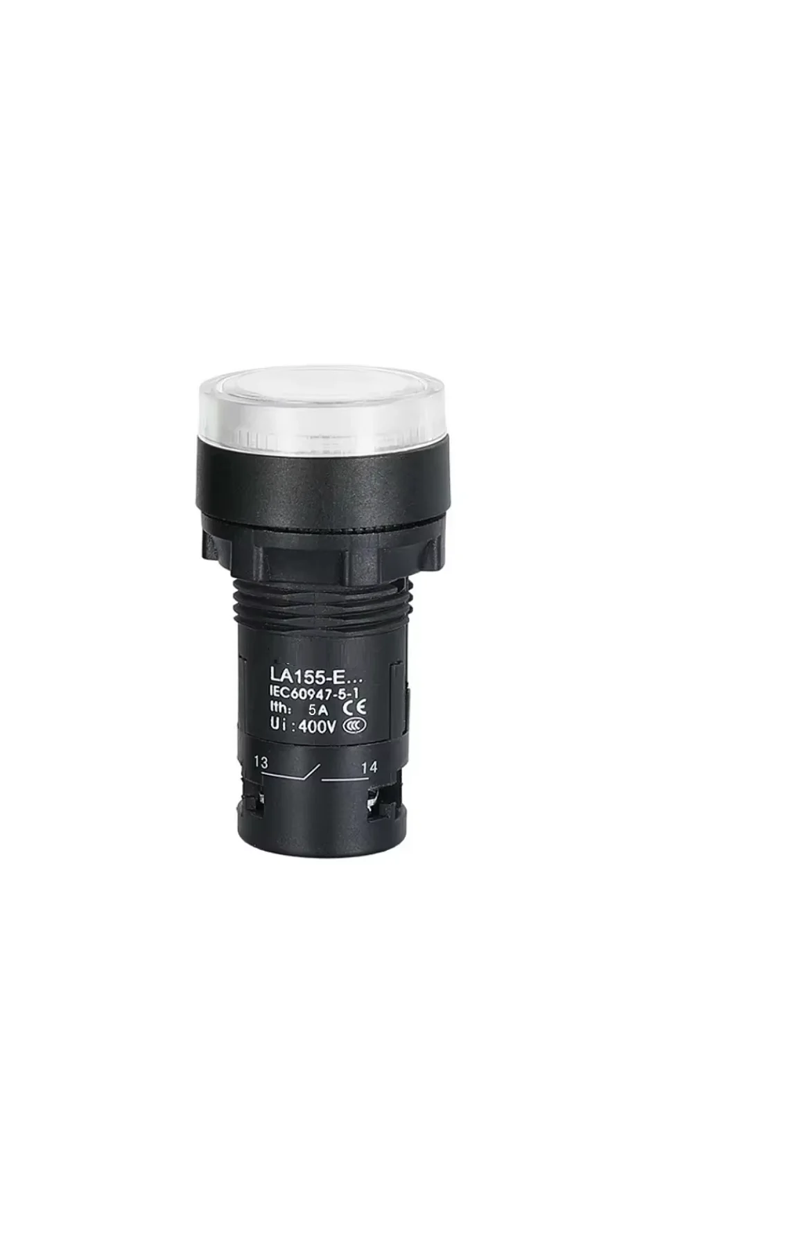 22mm Push Button WhiteIlluminated Cylindrical 1NO 24V DC