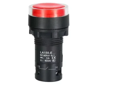 22mm Push Button RedIlluminated Cylindrical 1NO 24V DC