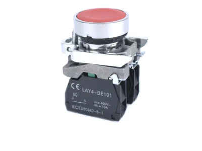 22mm Push Button Red 1NO 1NC Metal Bezel