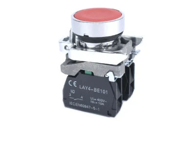 22mm Push Button Red 1NO 1NC Metal Bezel
