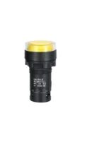 22mm Push Button YellowIlluminated Cylindrical 1NO 24V DC