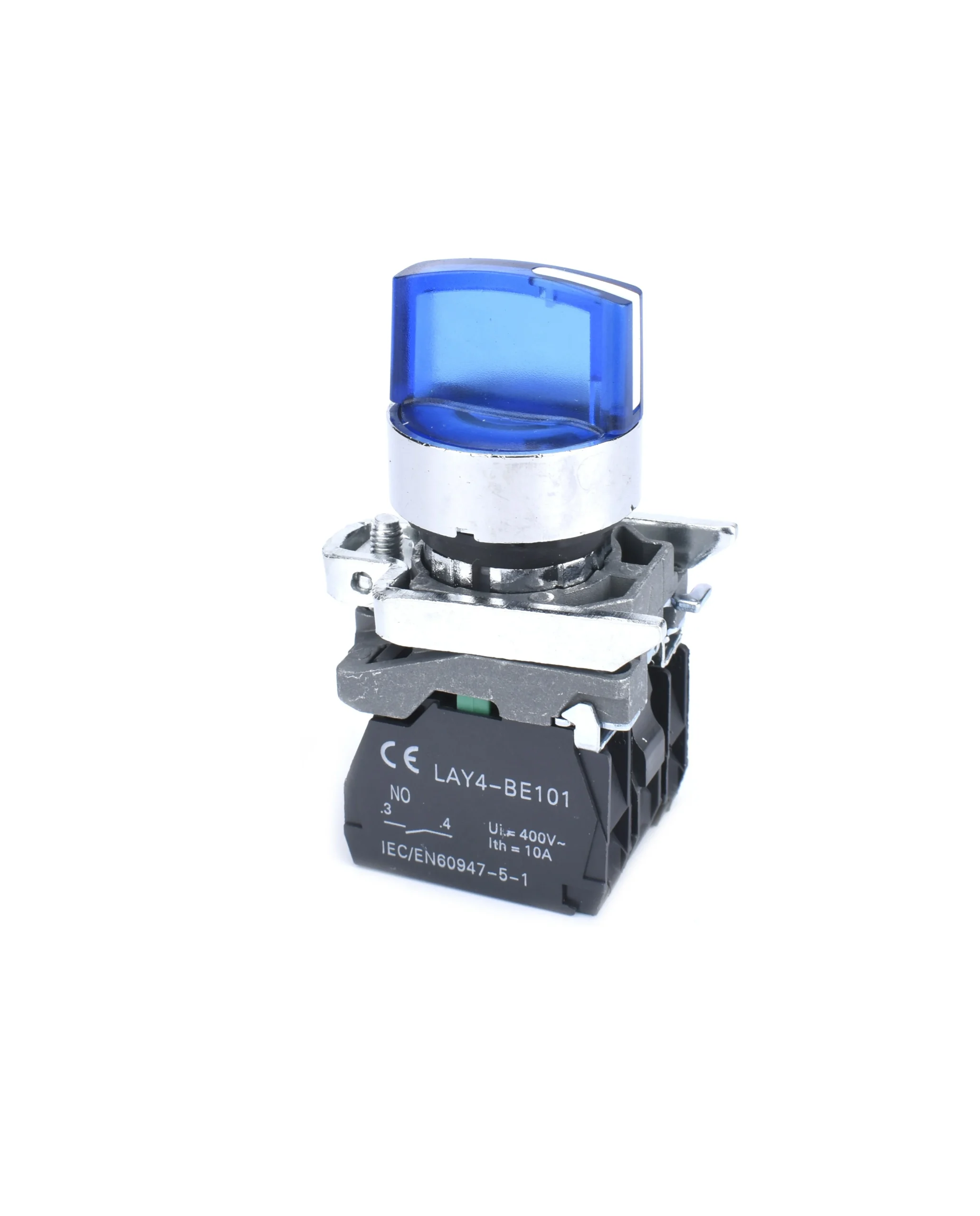 22mm Selector Switch Red 3 PositionIlluminated 1NO 1NC Metal Bezel