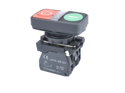 22mm Dual Push Button LED Indicator 1NO 1NC Plastic Bezel