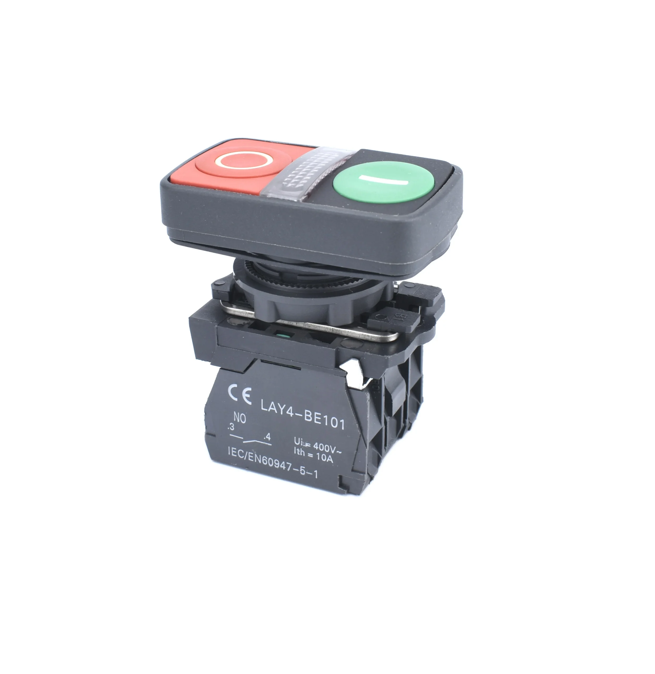 22mm Dual Push Button LED Indicator 1NO 1NC Plastic Bezel