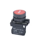 22mm Push Button Red Stop Text 1NC Plastic Bezel