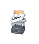 22mm Push Button Yellow Illuminated 22mm 1NO Metal Bezel