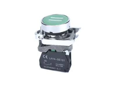 22mm Push Button Green Line Dual Symbol 1NO Metal Bezel