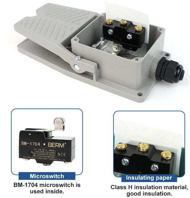 Foot Pedal Switch LT4-GY Open Type Metal Housing 15A 250V - Image 6