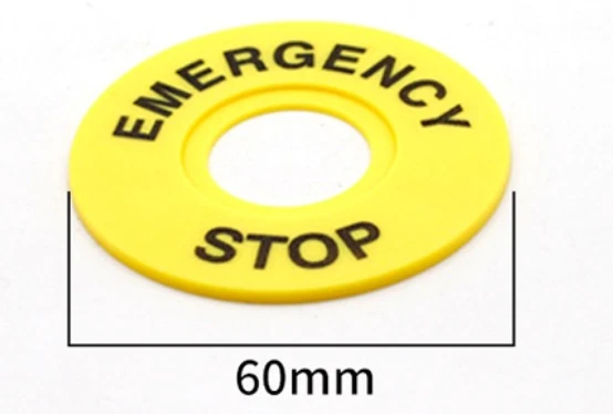 Emergency Stop Label Suit 22mm Hole 60mm Diameter 5Pc - Image 6