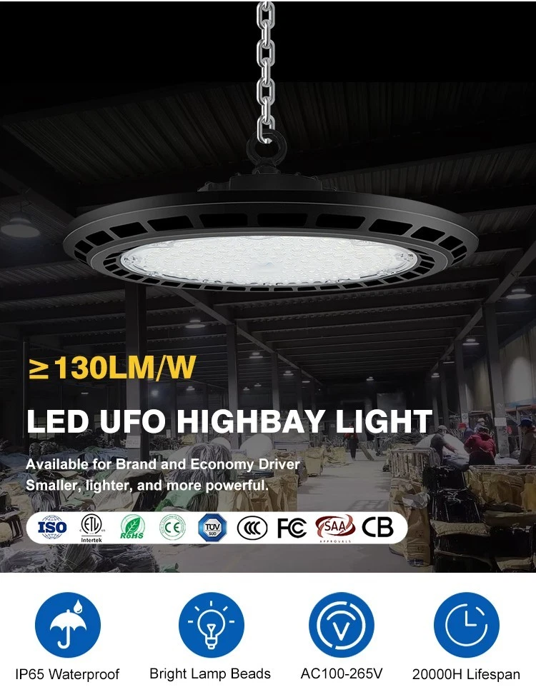UFO LED High Bay Light 100-300W Warehouse Shed Factory - Image 16