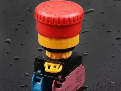 22mm Emergency Stop 40mm Button 1NO 1NC Engraved Arrow L6E01
