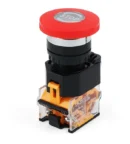 22mm Emergency Stop Push Button 40mm Stop Text 1NO 1NC