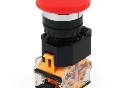 22mm Emergency Stop Push Button 40mm Stop Text 1NO 1NC