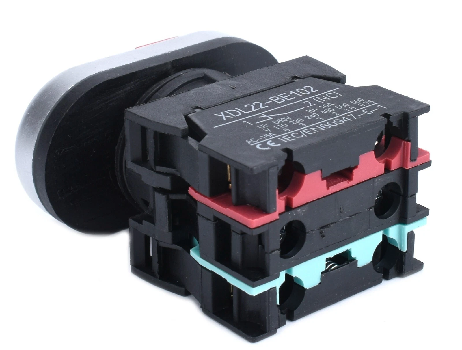 22mm Dual Push Button Start Stop LED Indicator 1NO 1NC - Image 4