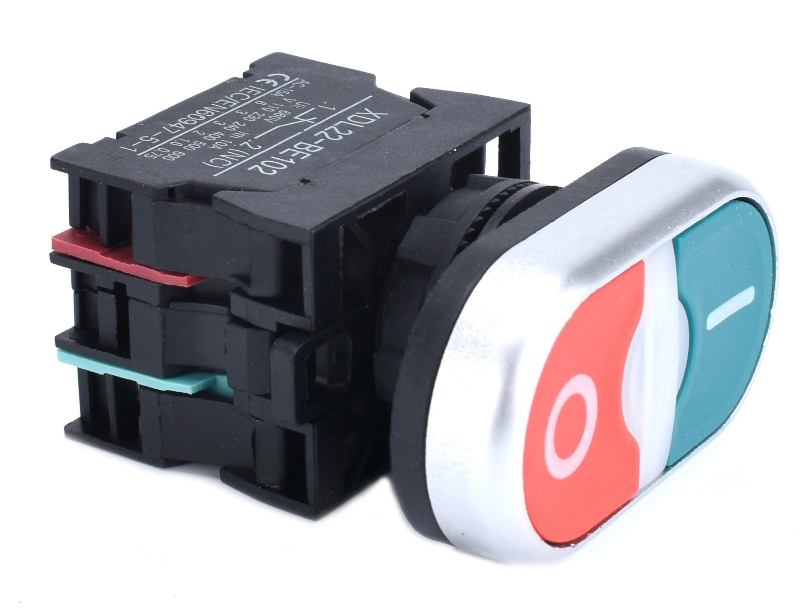22mm Dual Push Button Green Red 1NO 1NC LED Indicator CBW8365 - Image 4