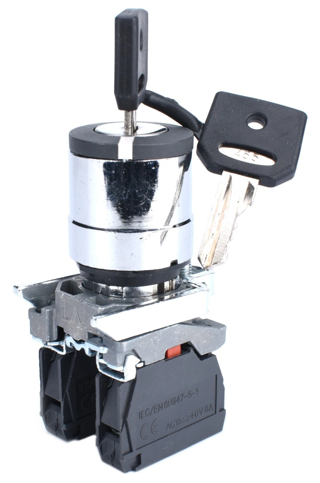 22mm Selector Switch 2 Position Key 1NO 1NC - Image 5