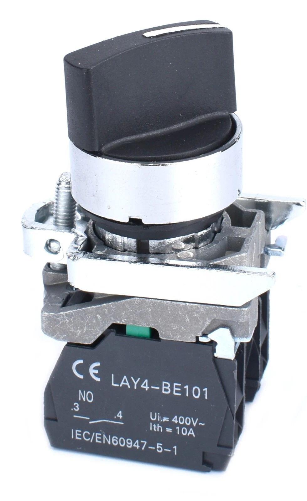 22mm Selector Switch 2 Position 1NO 1NC Metal Bezel