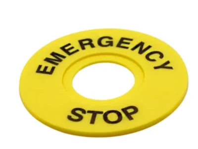 Emergency Stop Label Suit 22mm Hole 60mm Diameter 5Pc