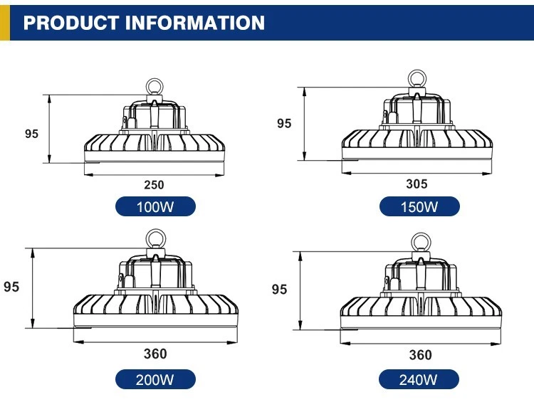 UFO LED High Bay Light 100-300W Warehouse Shed Factory - Image 11