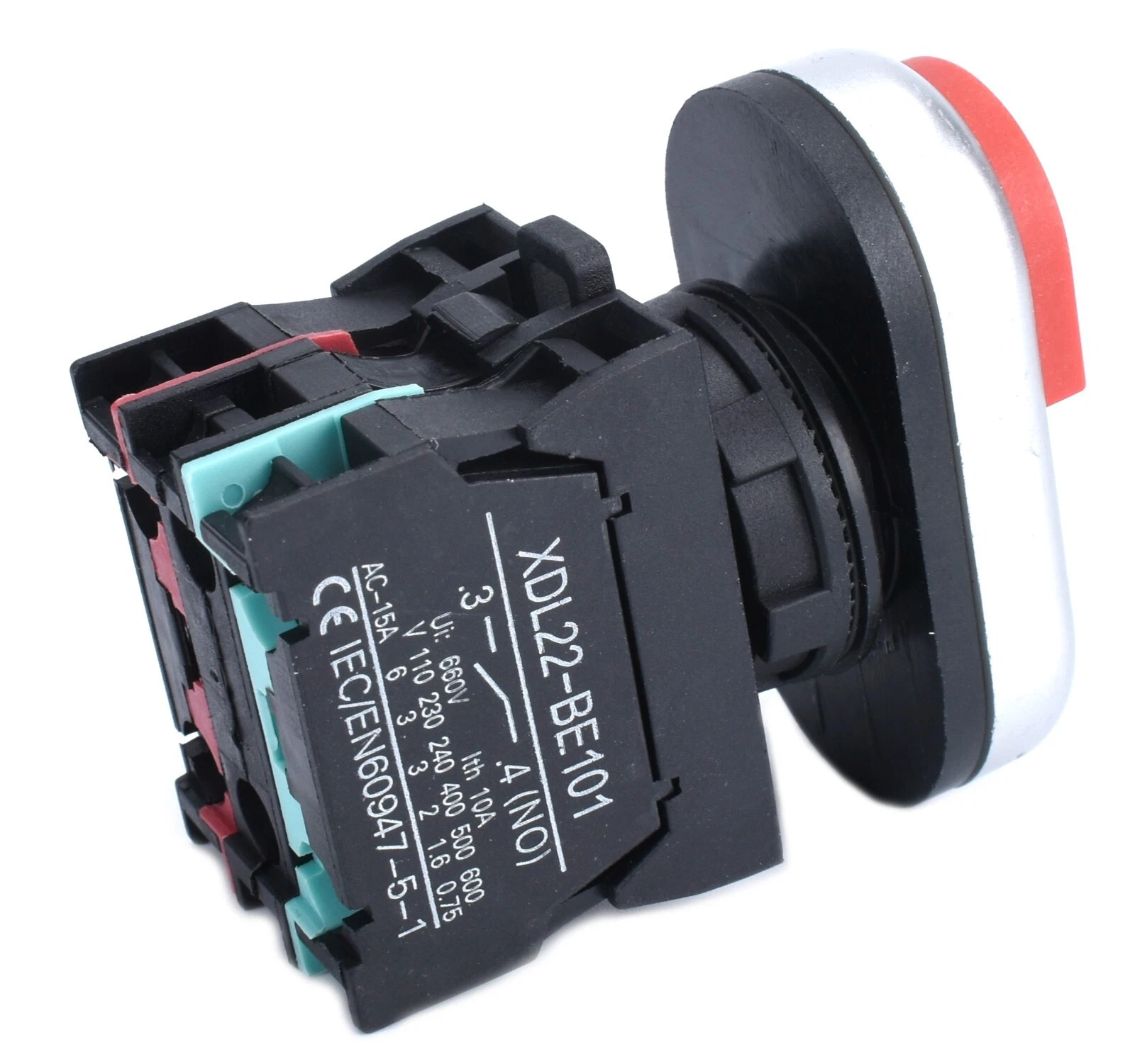 22mm Dual Push Button Start Stop LED Indicator 1NO 1NC - Image 3