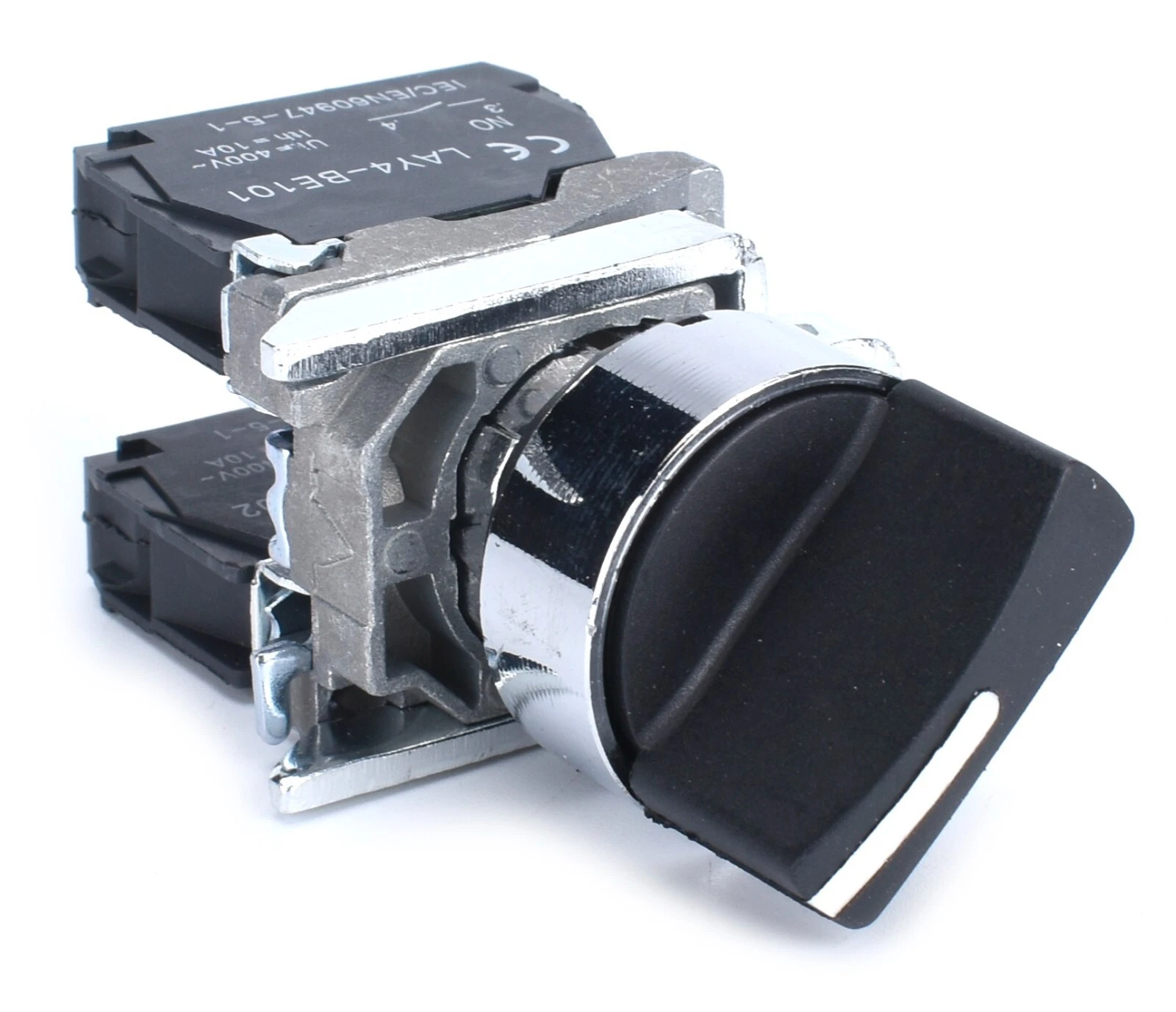 22mm Selector Switch 2 Position 1NO 1NC Metal Bezel - Image 4