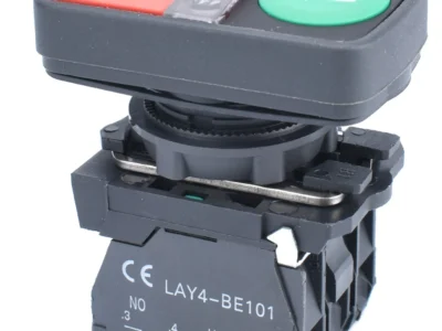 22mm Dual Push Button LED Indicator 1NO 1NC Plastic Bezel