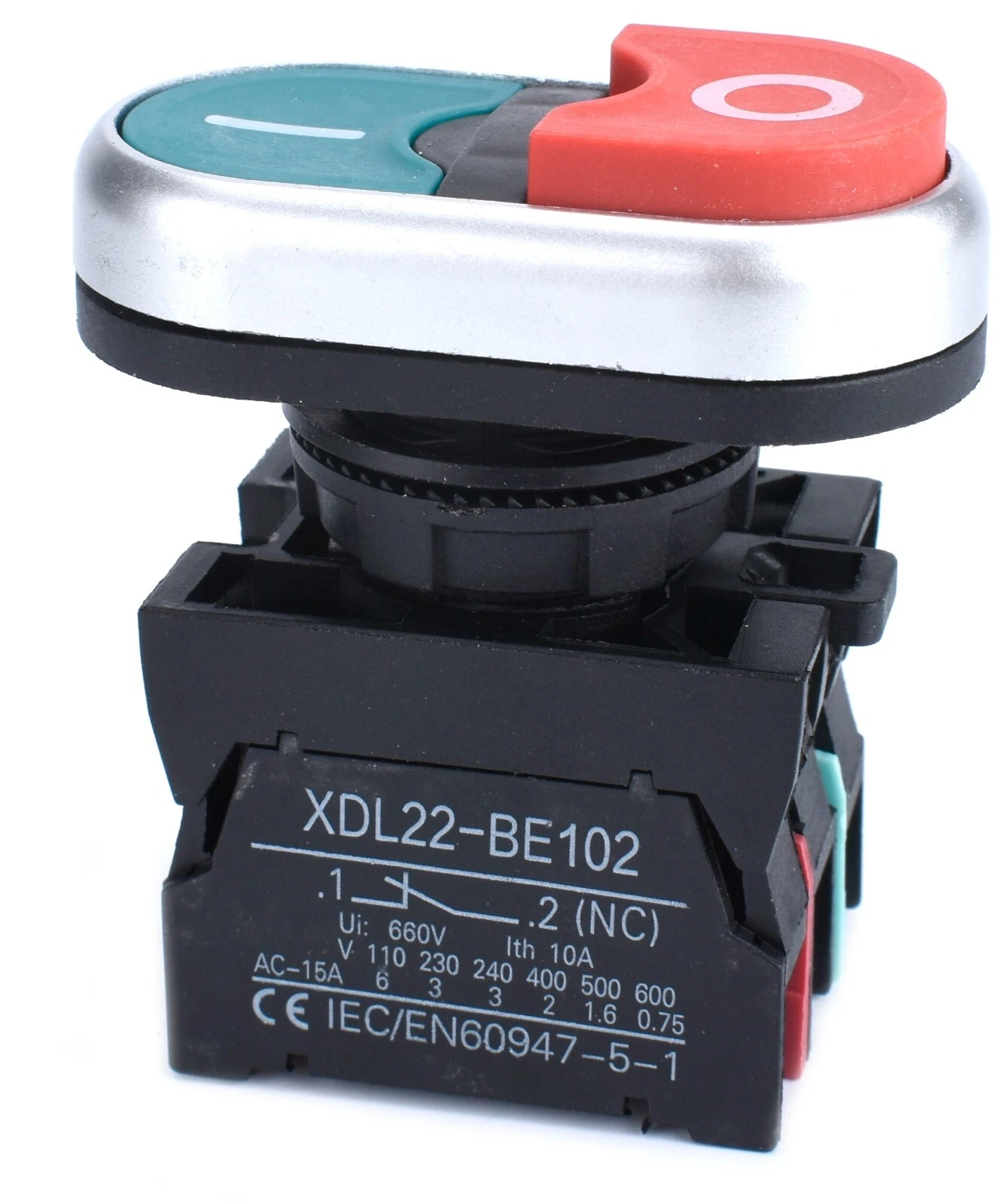 22mm Dual Push Button Start Stop Momentary 1NO 1NC