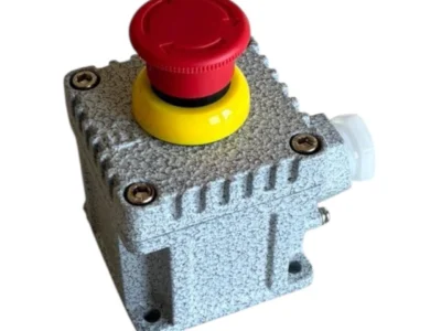 Control Station E Stop Alum Enclosure Engraved Arrow