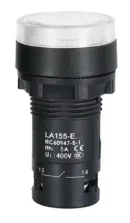 22mm Push Button WhiteIlluminated Cylindrical 1NO 24V DC