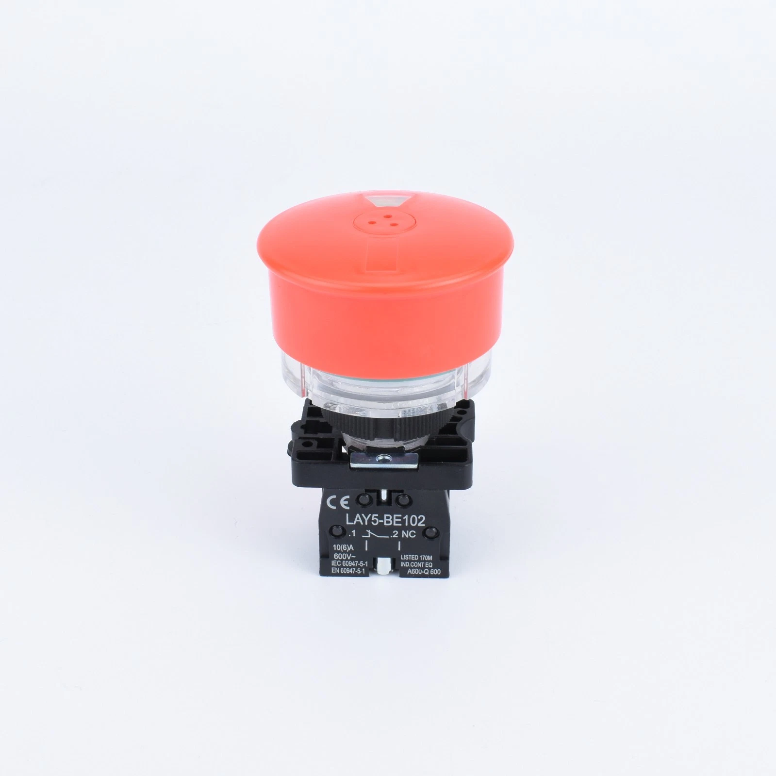 22mm Emergency Stop 50mm Button NC Status Window L5ET442