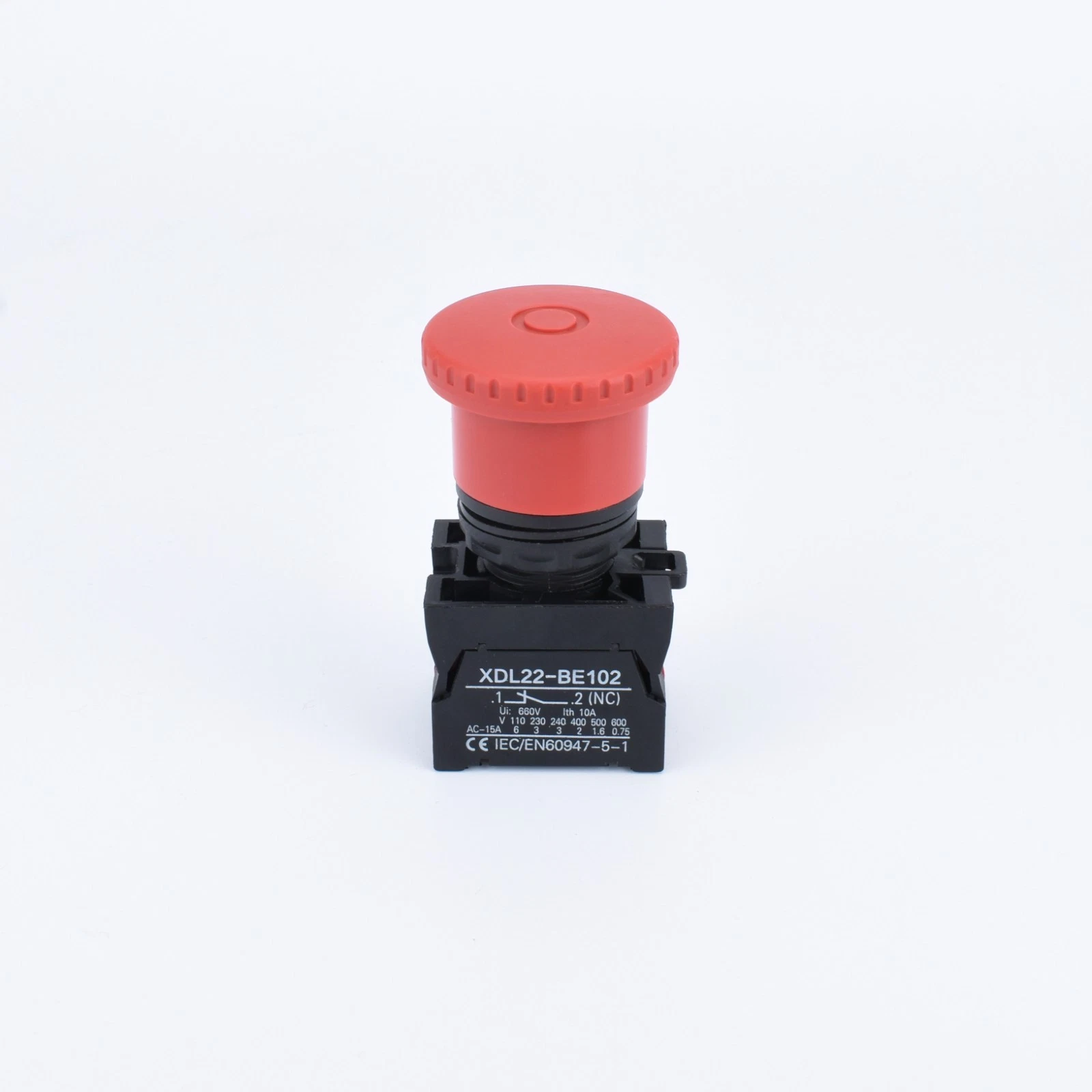 22mm Emergency Stop 40mm Button 1NO 1NC Engraved Circle ET45