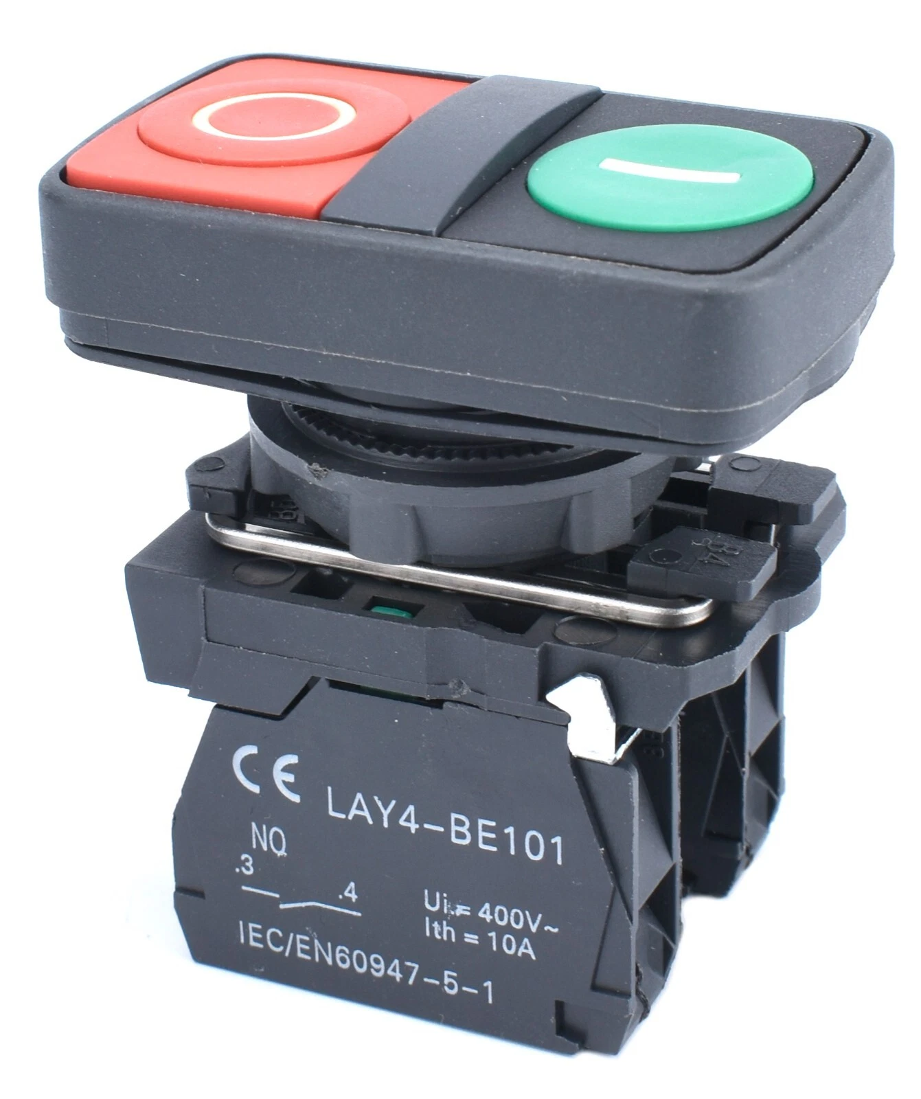 22mm Dual Push Button Start Stop Plastic Bezel 1NO 1NC - Image 6
