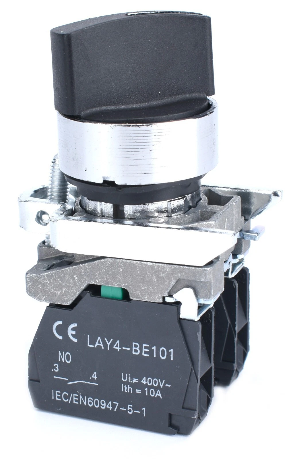 22mm Selector Switch 2 Position 1NO 1NC Metal Bezel - Image 2