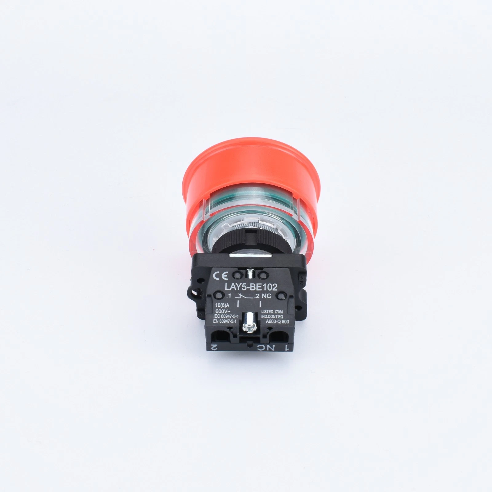22mm Emergency Stop 50mm Button NC Status Window L5ET442 - Image 4