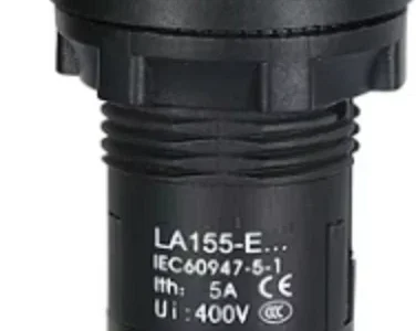 22mm Push Button RedIlluminated Cylindrical 1NO 24V DC