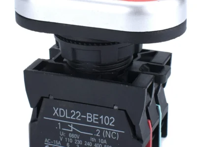 22mm Dual Push Button Start Stop 1NO 1NC Alloy Bezel